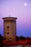 WW2 Submarine Lookout Tower at Moon set and sunrise.
