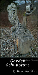 Wooden Garden Schulpture in garden at Welkinweir